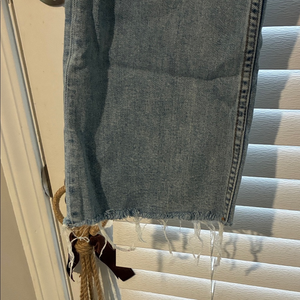 rag & bone Distressed Light Blue Straight Leg Jeans - Picture 3 of 12
